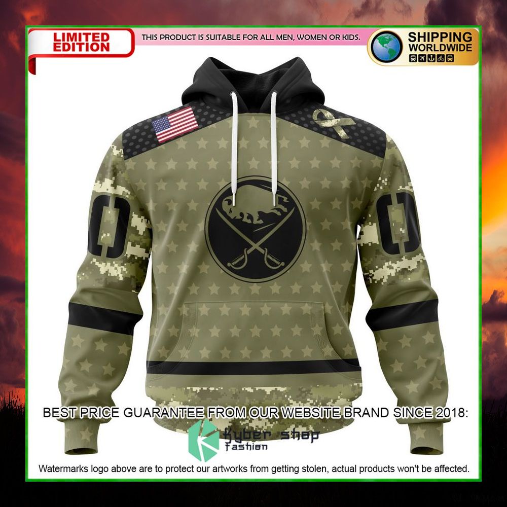 nhl buffalo sabres camo military appreciation personalized hoodie shirt limited edition w51h9