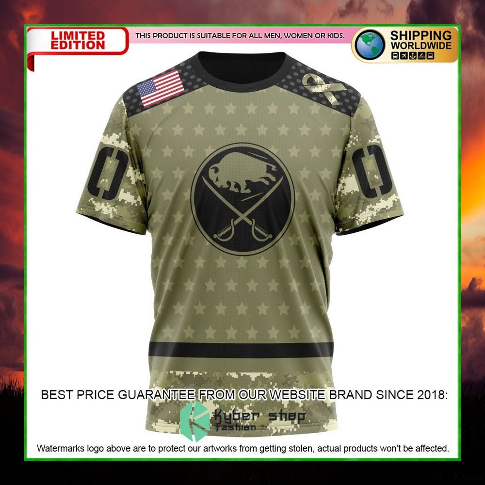 nhl buffalo sabres camo military appreciation personalized hoodie shirt limited edition