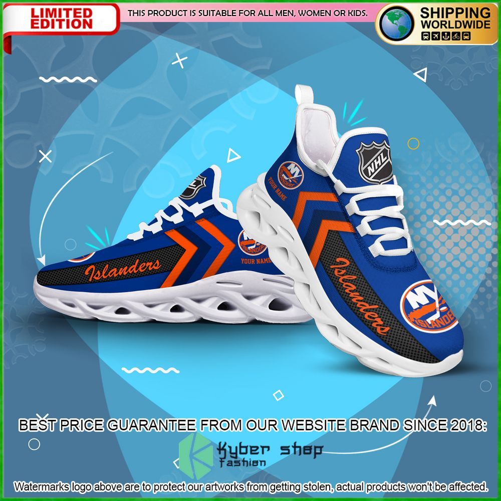 nhl new york islanders custom name clunky max soul shoes limited edition mpblk