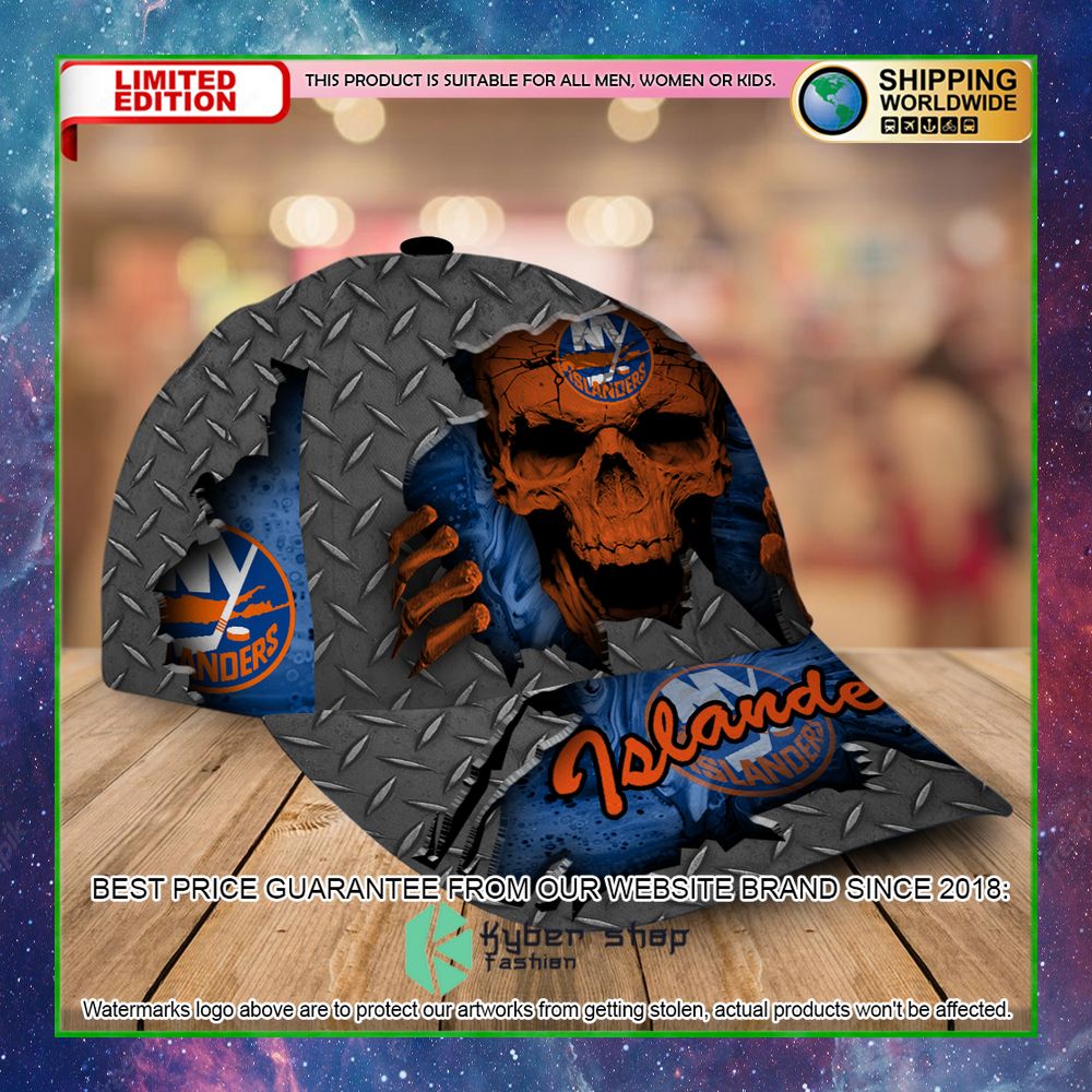 nhl new york islanders custom name skull cap limited edition tazqn