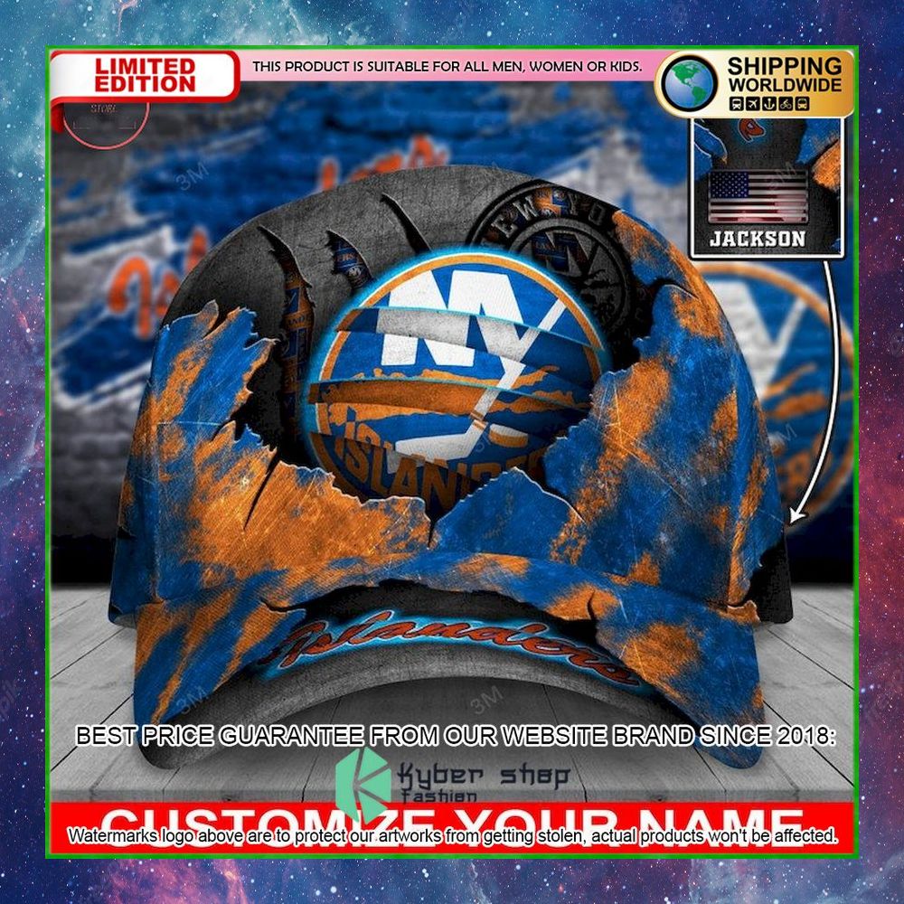 nhl new york islanders skull custom name cap limited edition bq3ym