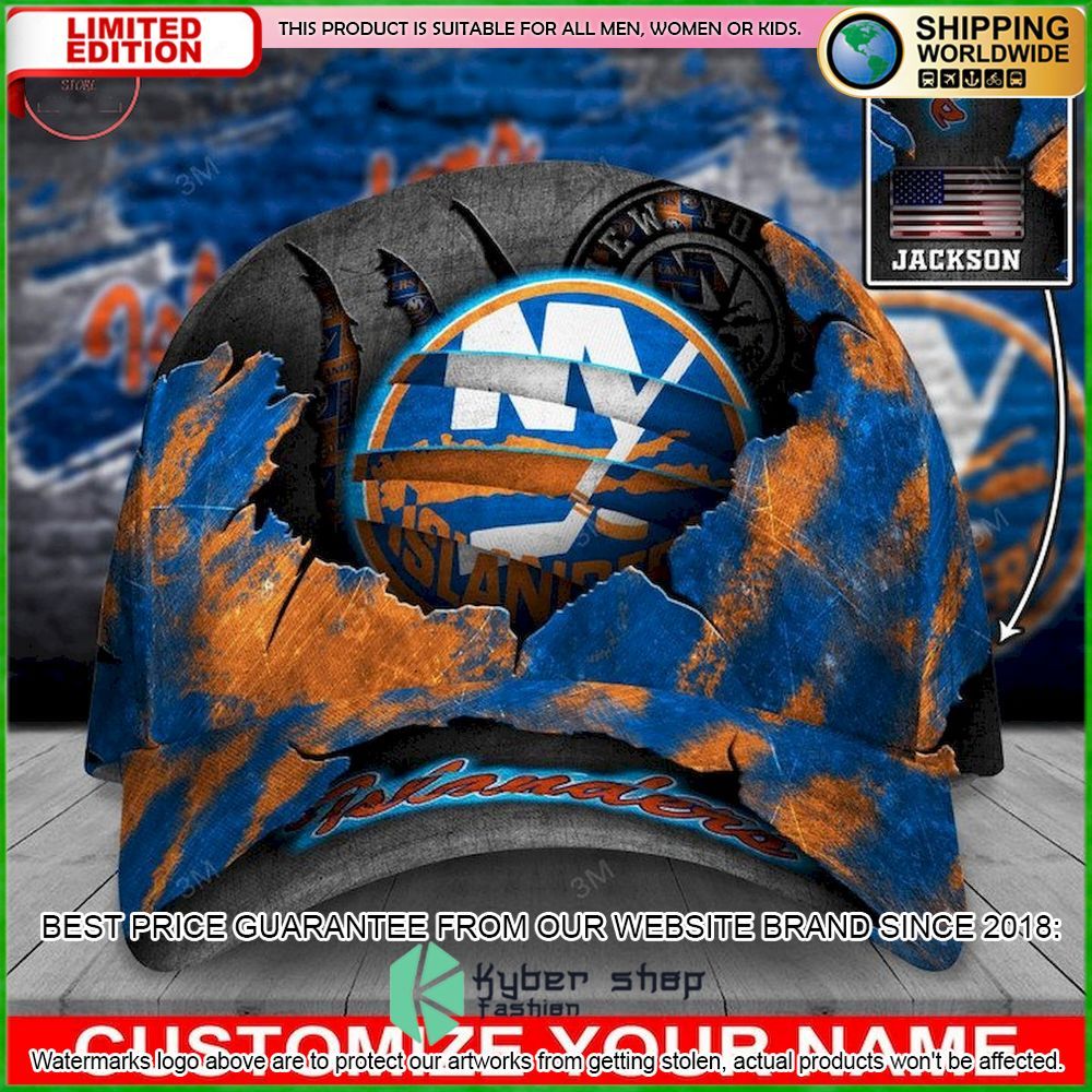 nhl new york islanders skull custom name cap limited edition iwcle