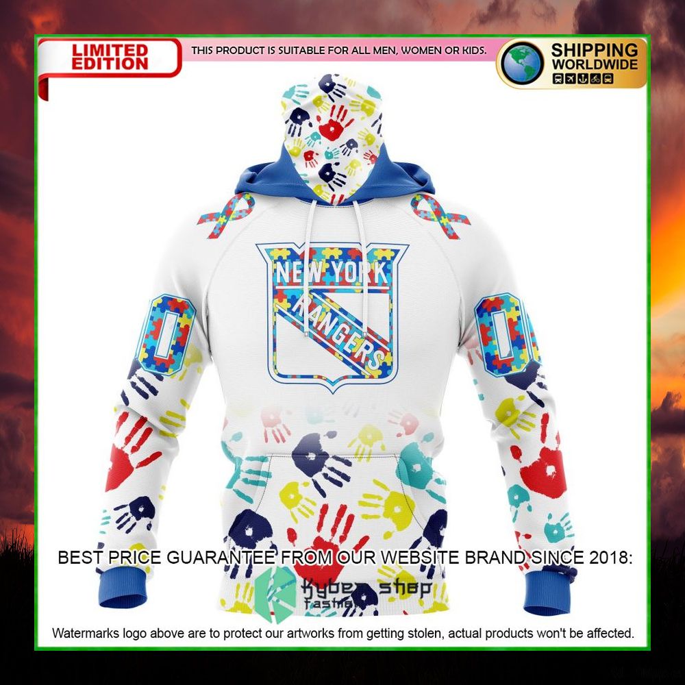 nhl new york rangers autism awareness personalized hoodie shirt limited edition lwlwn