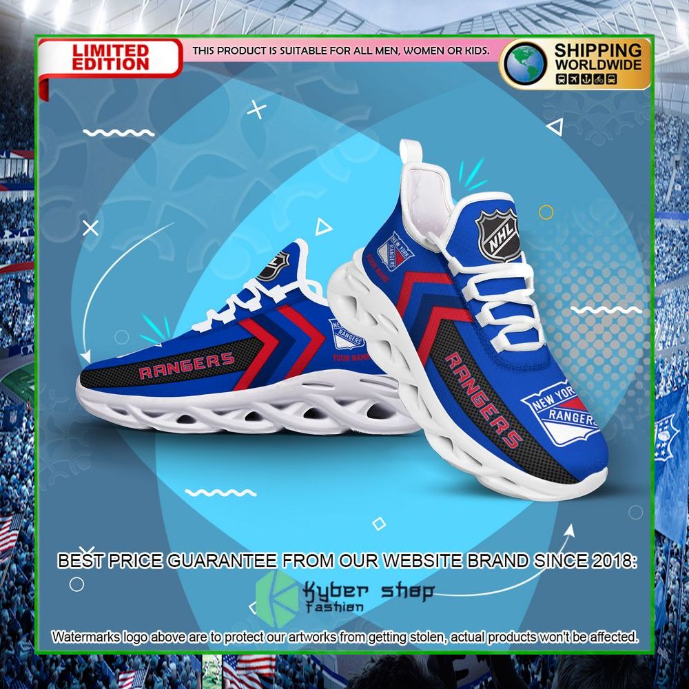 nhl new york rangers custom name clunky max soul shoes limited edition rh58f