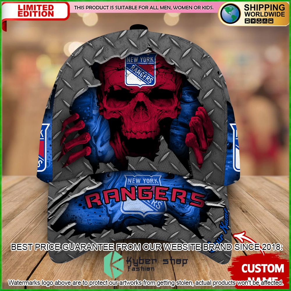 nhl new york rangers custom name skull cap limited edition kjzsj