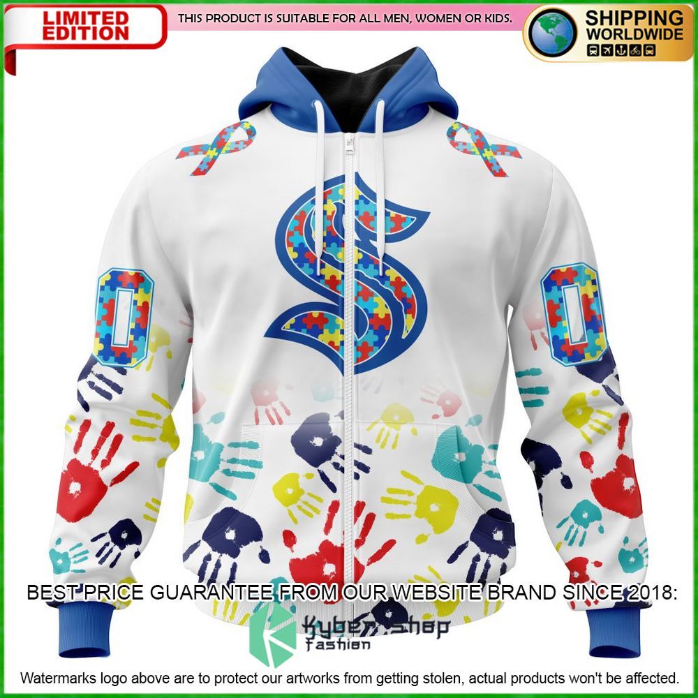 nhl seattle kraken autism awareness personalized hoodie shirt limited edition tozip