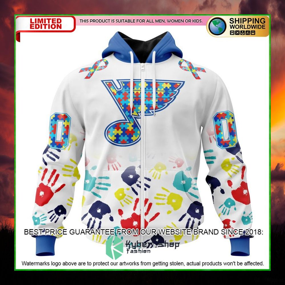 nhl st louis blues autism awareness personalized hoodie shirt limited edition likkp