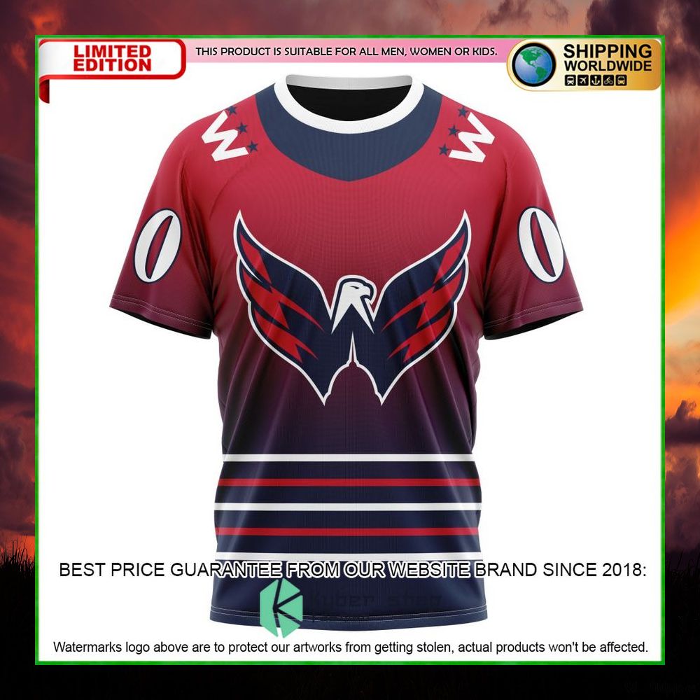 nhl washington capitals gradient personalized hoodie shirt limited edition
