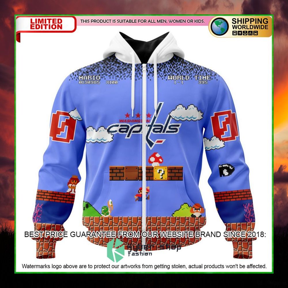 nhl washington capitals kits with super mario personalized hoodie shirt limited edition dj0ln