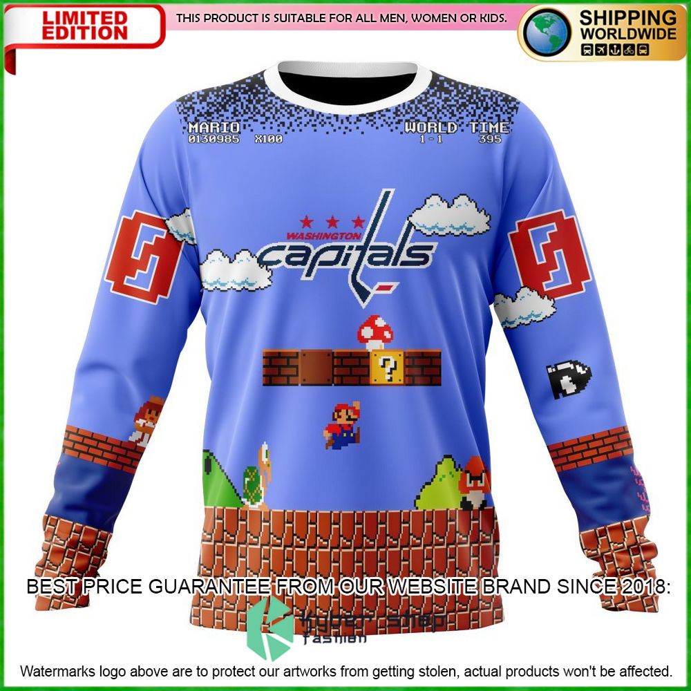 nhl washington capitals kits with super mario personalized hoodie shirt limited edition pzhom