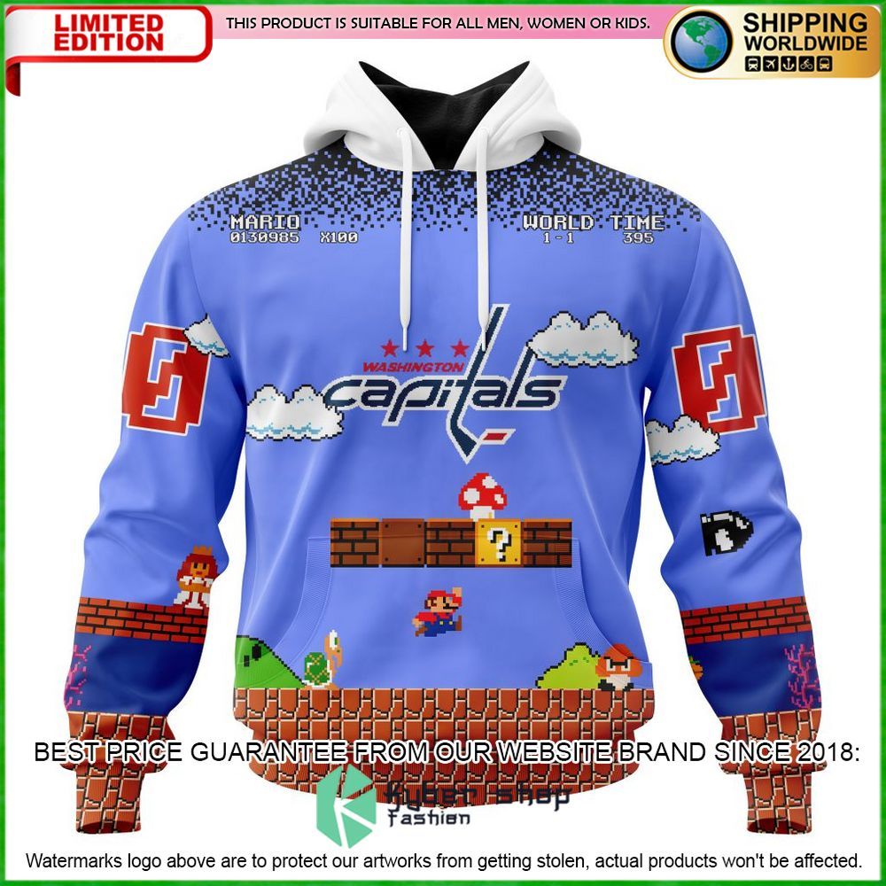 nhl washington capitals kits with super mario personalized hoodie shirt limited edition v2kou