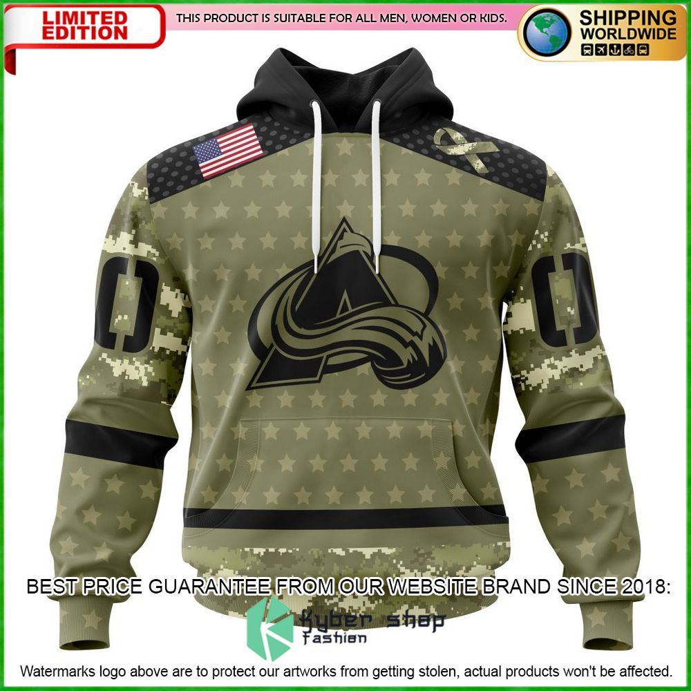 nhlado avalanche camo military appreciation personalized hoodie shirt limited edition fhscl
