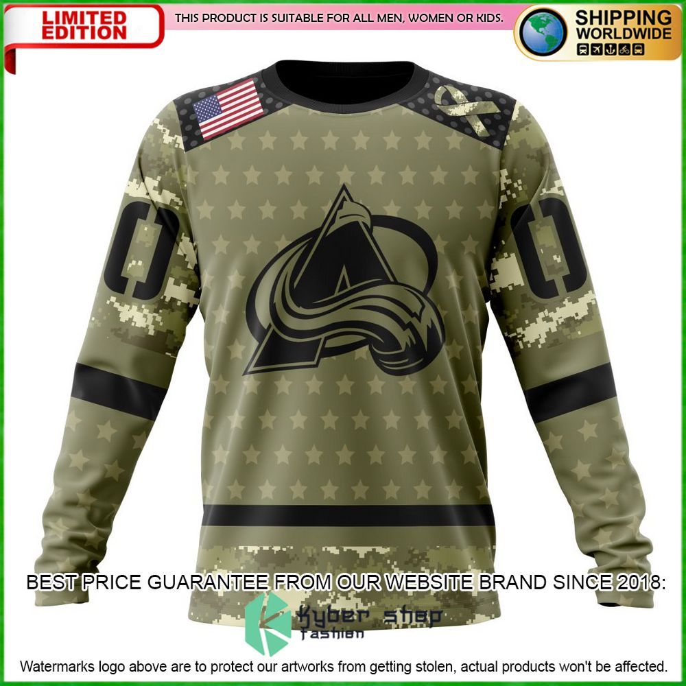 nhlado avalanche camo military appreciation personalized hoodie shirt limited edition jujcj