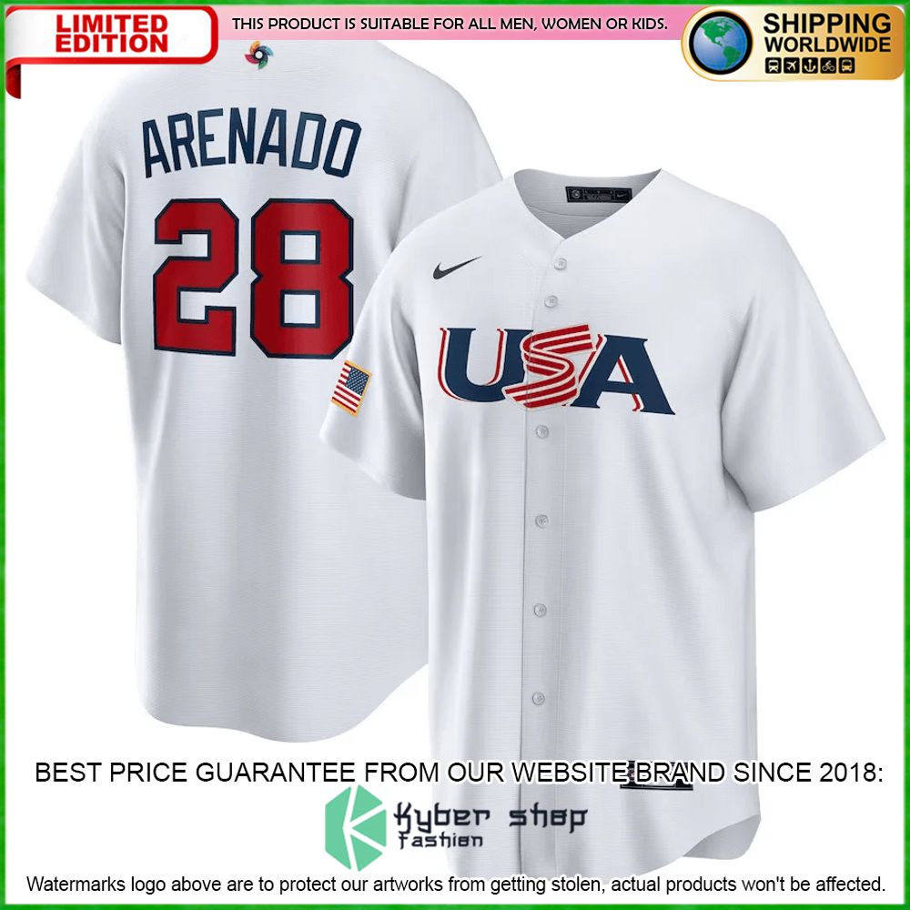 nolan arenado 28 usa white baseball jersey limited edition rshw4