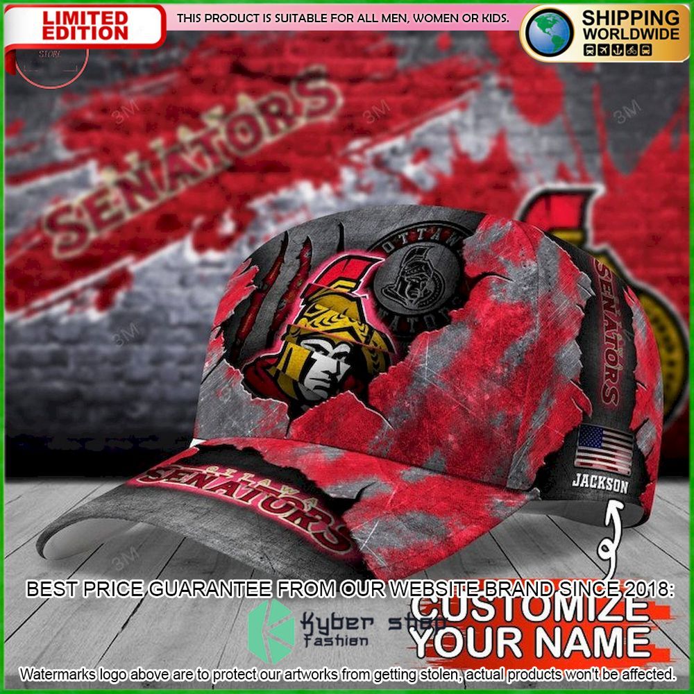 ottawa senators skull nhl custom name cap limited edition b04ua