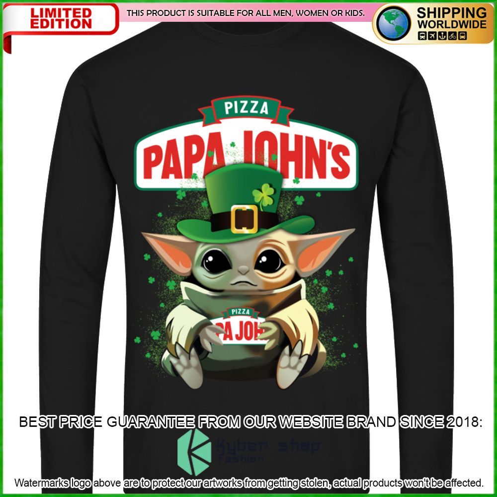 papa johns pizza baby yoda patricks day hoodie shirt limited edition c8kj6