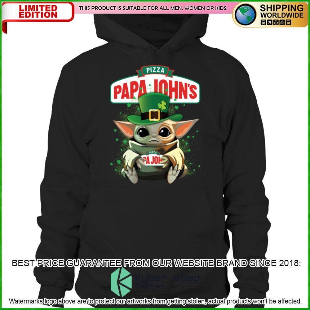 papa johns pizza baby yoda patricks day hoodie shirt limited edition odpm7