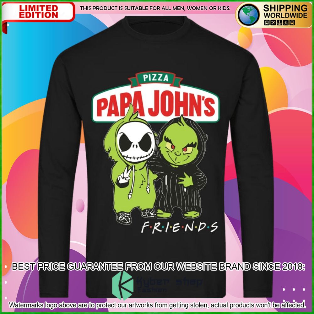 papa johns pizza jack skelltington grinch friends hoodie shirt limited edition o0nmj