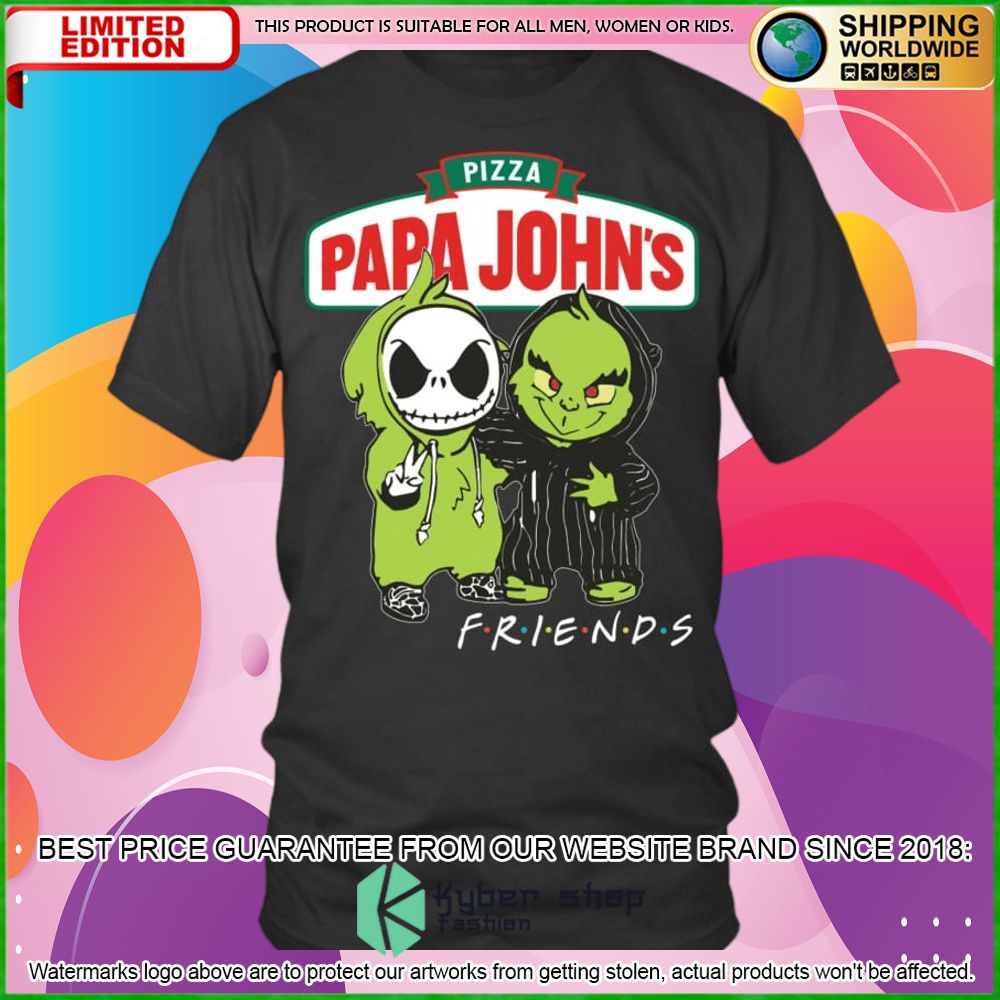 papa johns pizza jack skelltington grinch friends hoodie shirt limited edition vcwyu