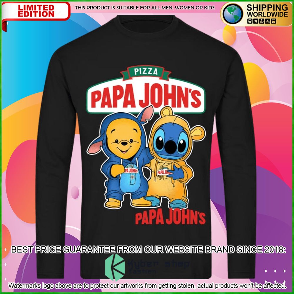 papa johns pizza winnie the pooh stitch hoodie shirt limited edition a5bvv