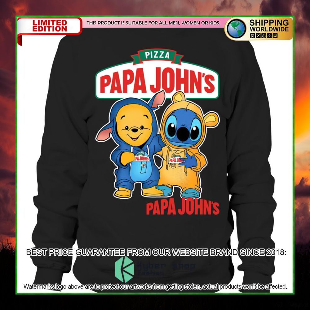papa johns pizza winnie the pooh stitch hoodie shirt limited edition fjn8n