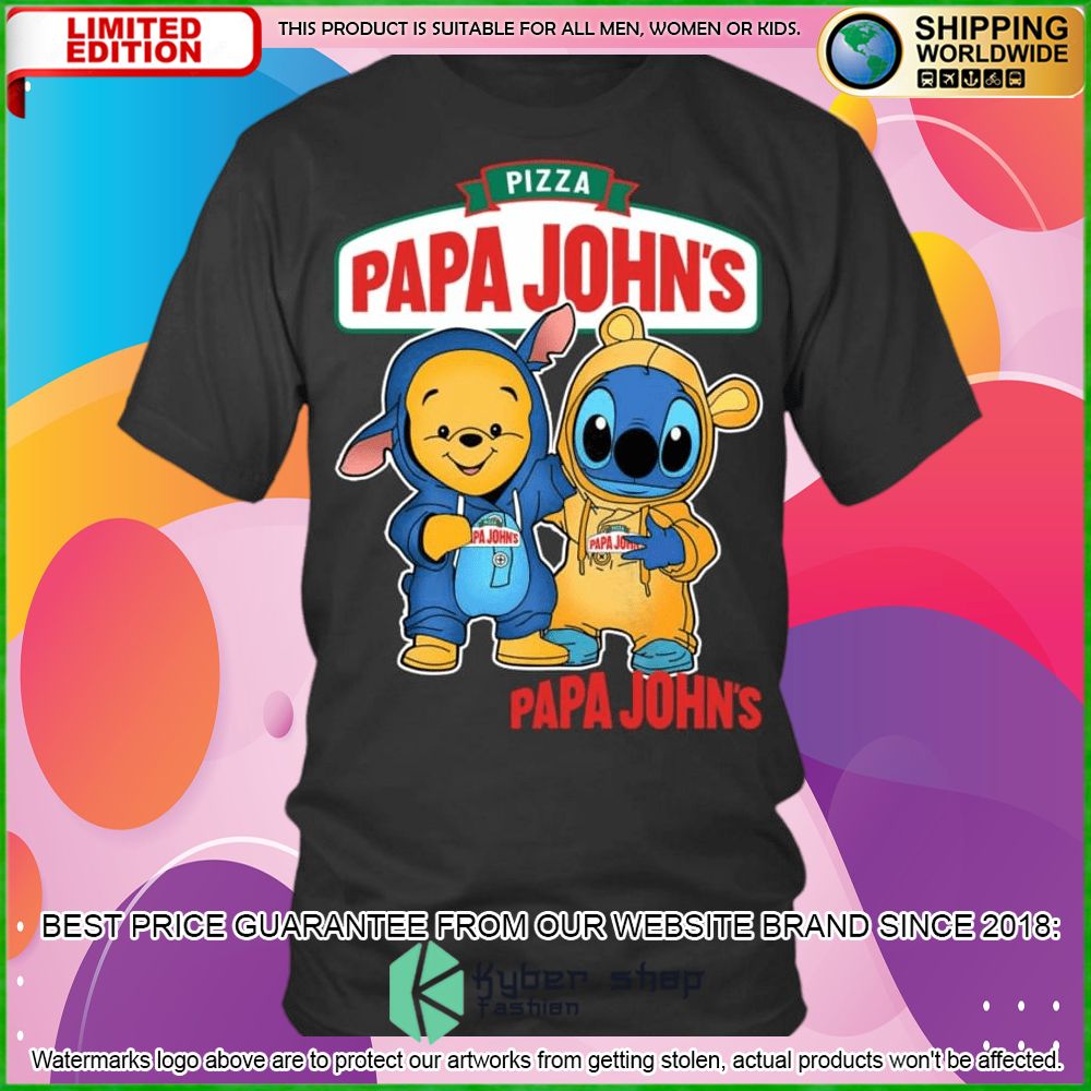 papa johns pizza winnie the pooh stitch hoodie shirt limited edition ppuyo