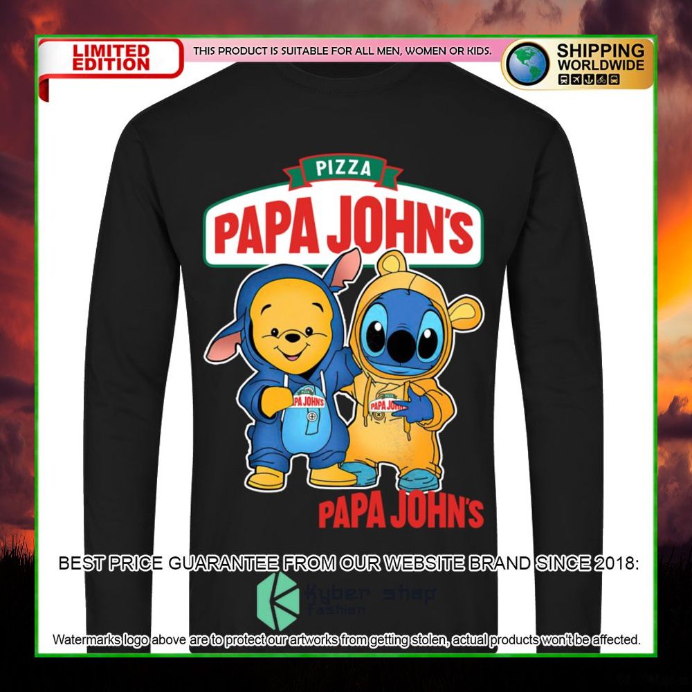 papa johns pizza winnie the pooh stitch hoodie shirt limited edition szhzn