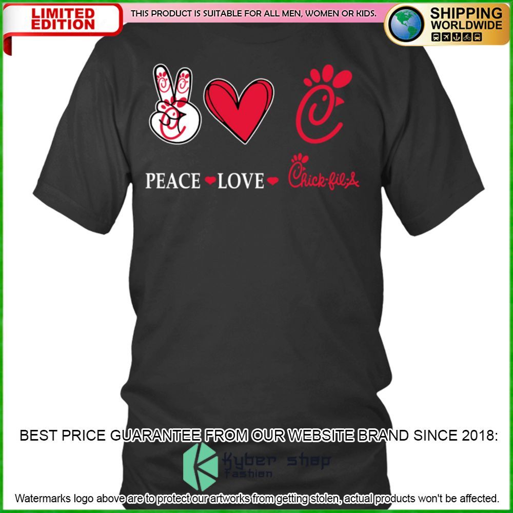 peace love chick fil a hoodie shirt limited edition