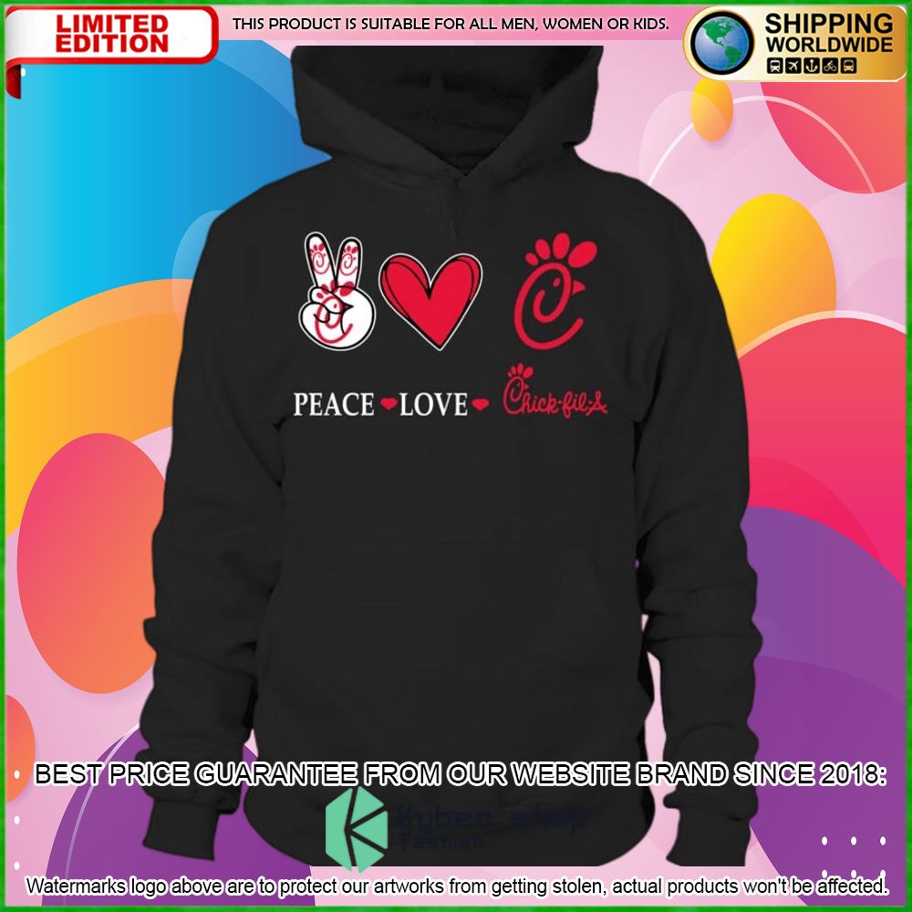 peace love chick fil a hoodie shirt limited edition tmgnl