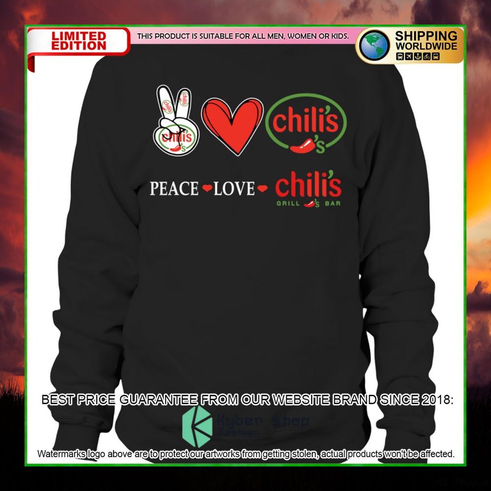 peace love chilis hoodie shirt limited edition