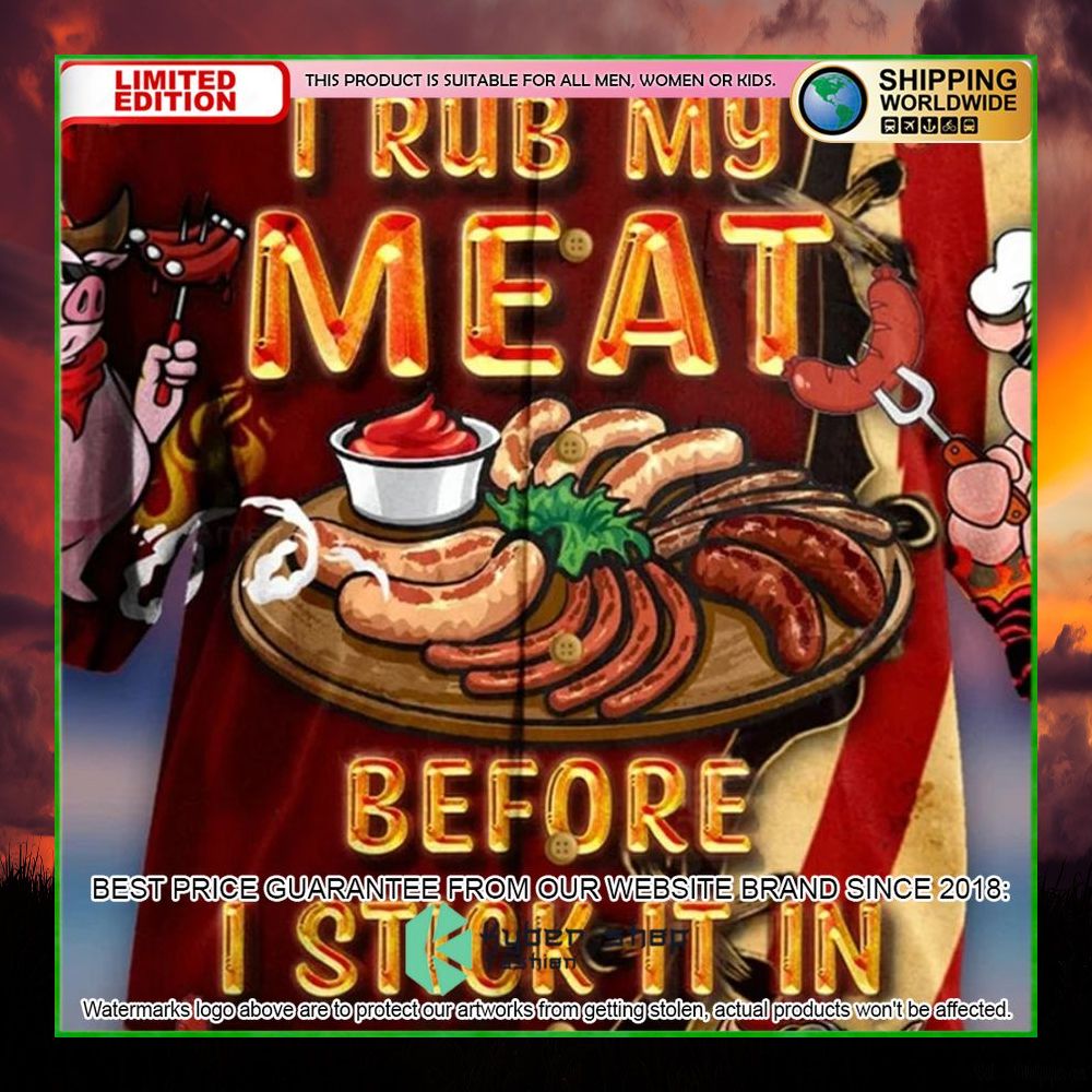 pig i rub my meat before i stick it in bbq lovers hawaiian shirt limited edition zyrip