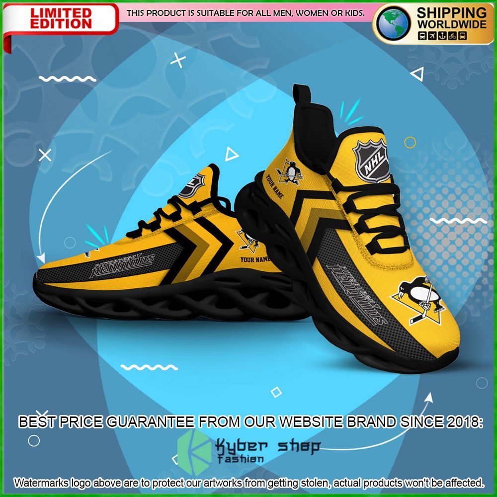 pittsburgh penguins custom name clunky max soul shoes limited edition mtf96
