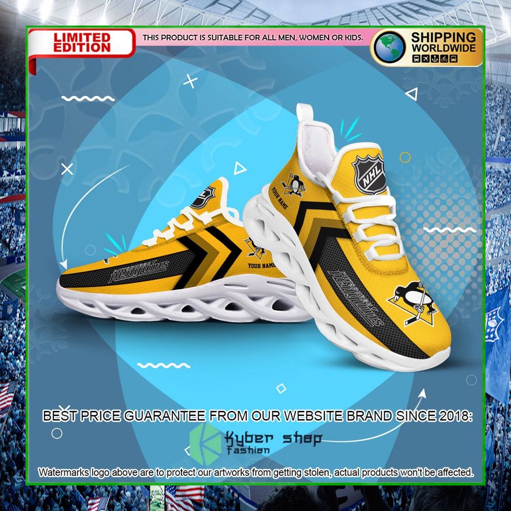 pittsburgh penguins custom name clunky max soul shoes limited edition u1q39