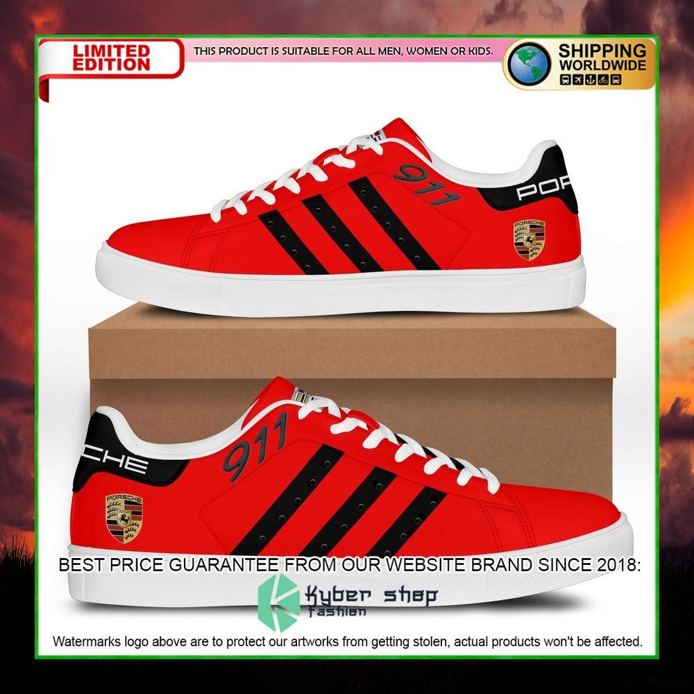 porsche 911 red stan smith low top shoes limited edition bt6pp