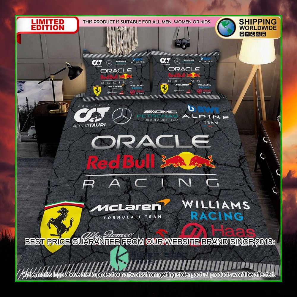 racing logo crack bedding set limited edition ggeht