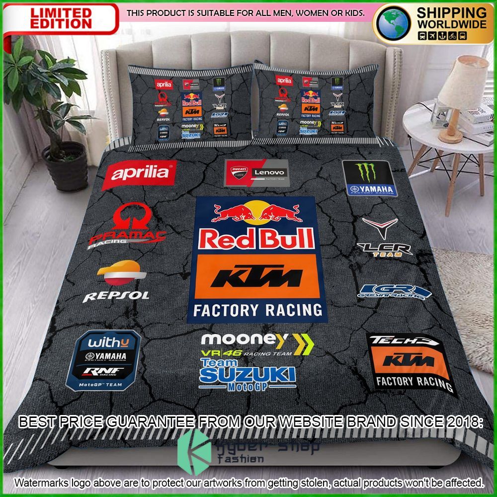red bull ktm factory racing crack bedding set limited edition yvnr2