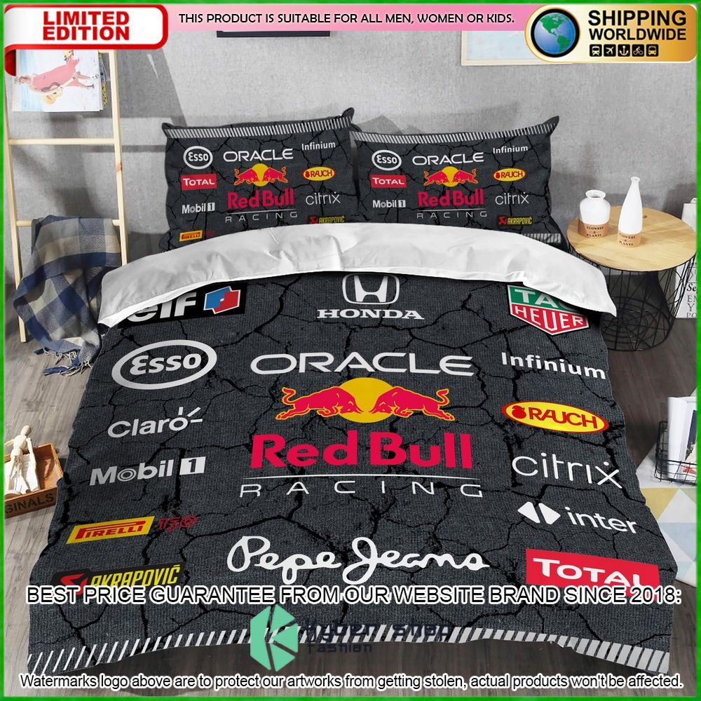 red bull logo racing crack bedding set limited edition cwghk
