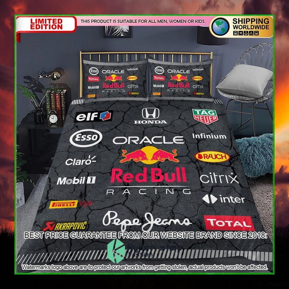 red bull logo racing crack bedding set limited edition ycnwk