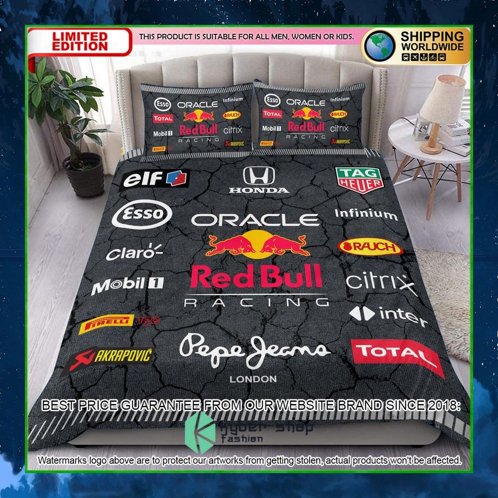 red bull logo racing crack bedding set limited edition ye1we