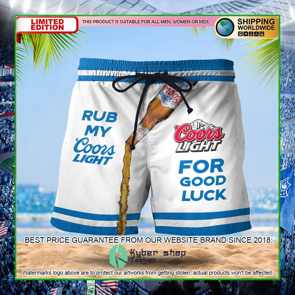 rub my coors light for good luck hawaiian short limited edition 2tjiq