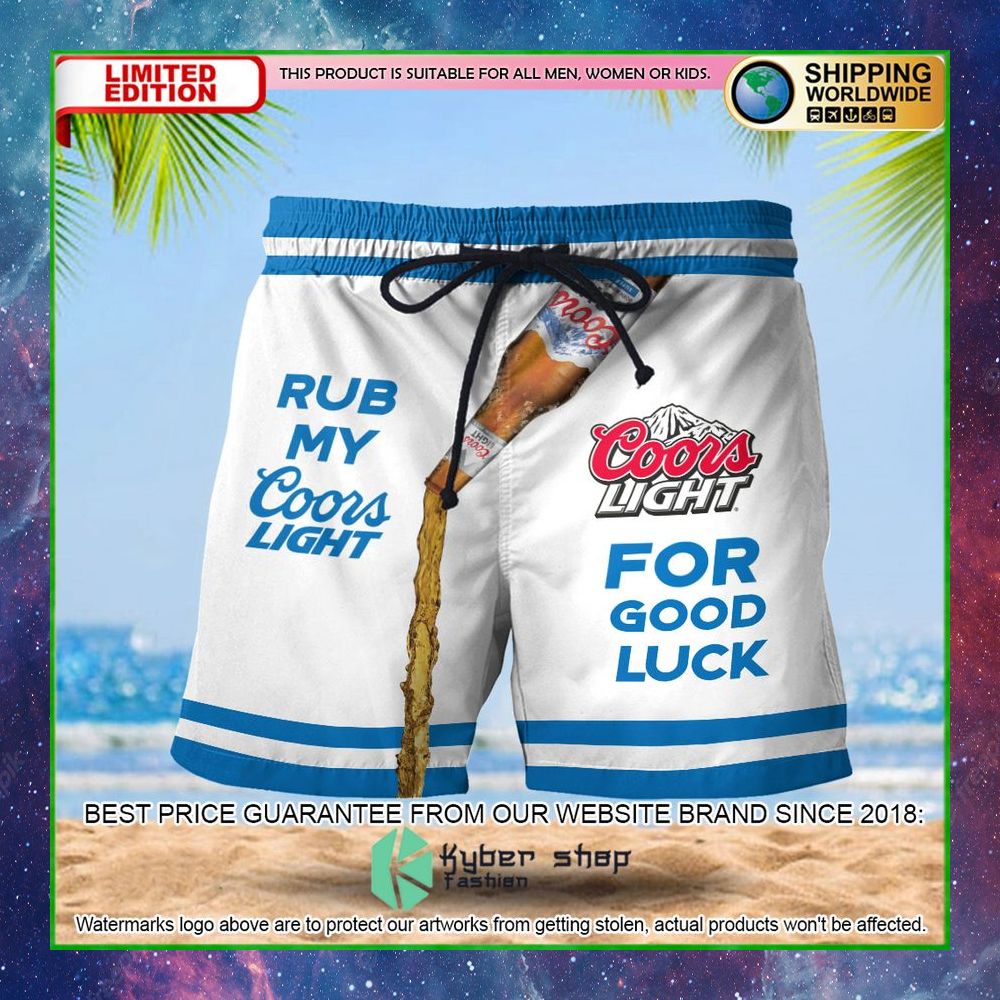 rub my coors light for good luck hawaiian short limited edition vlocq