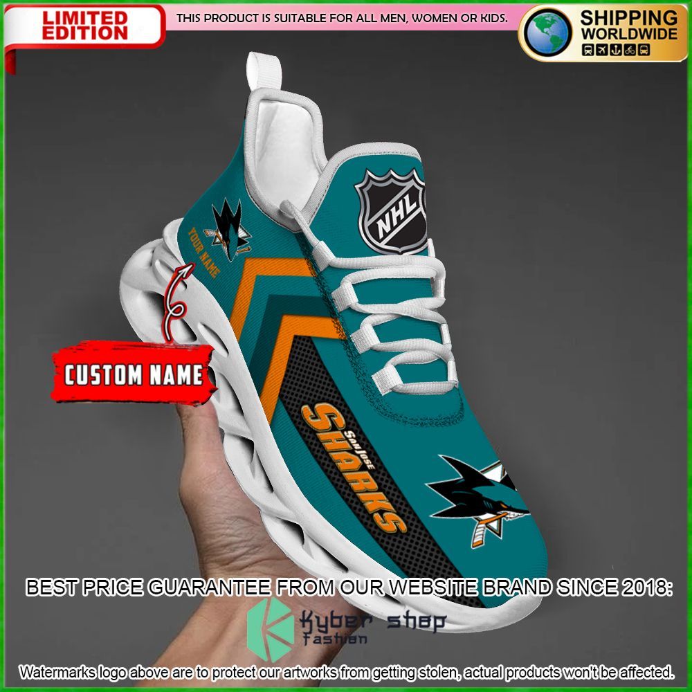 san jose sharks custom name clunky max soul shoes limited edition 9jvn9