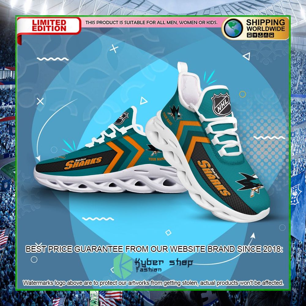 san jose sharks custom name clunky max soul shoes limited edition ct2tp