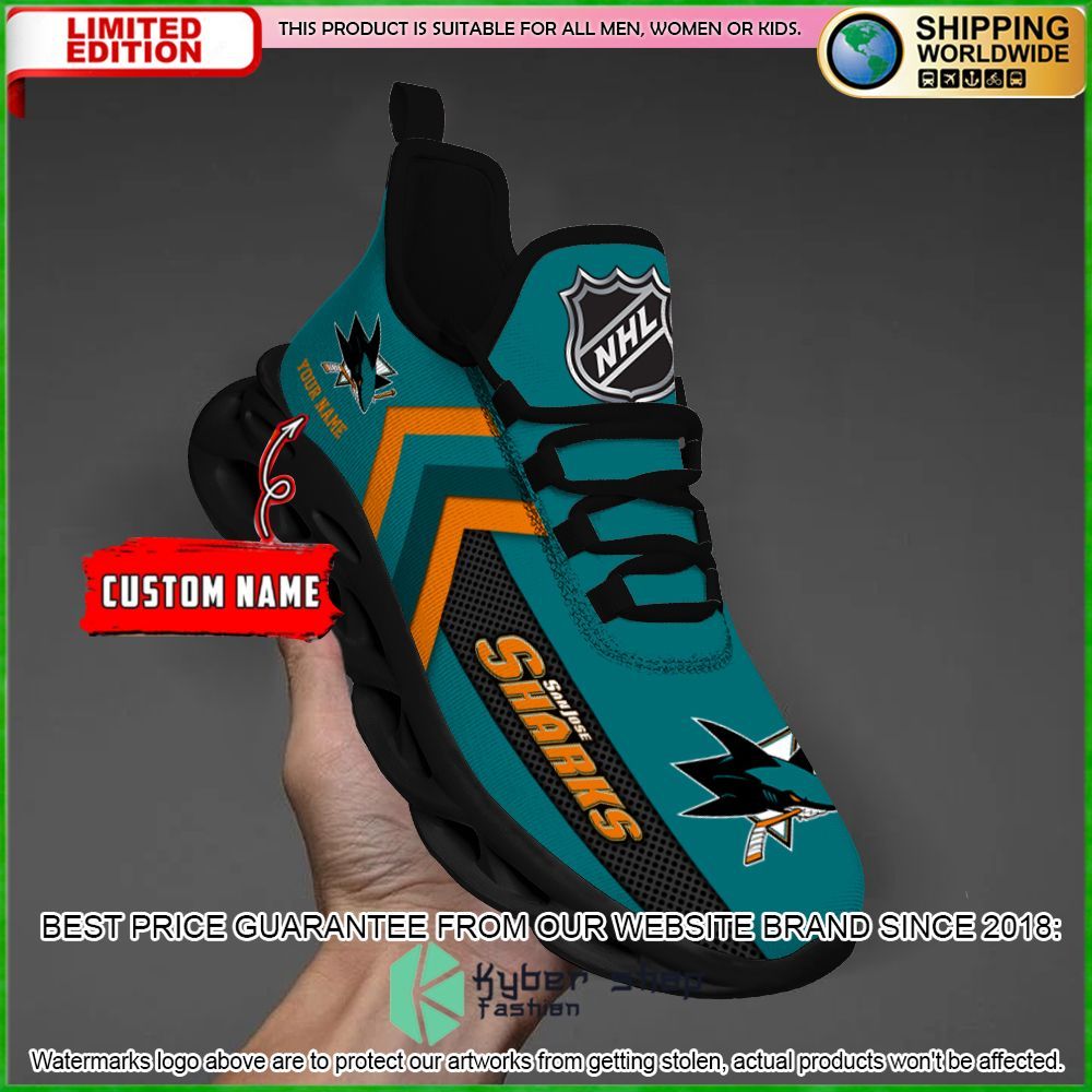 san jose sharks custom name clunky max soul shoes limited edition mtrsn