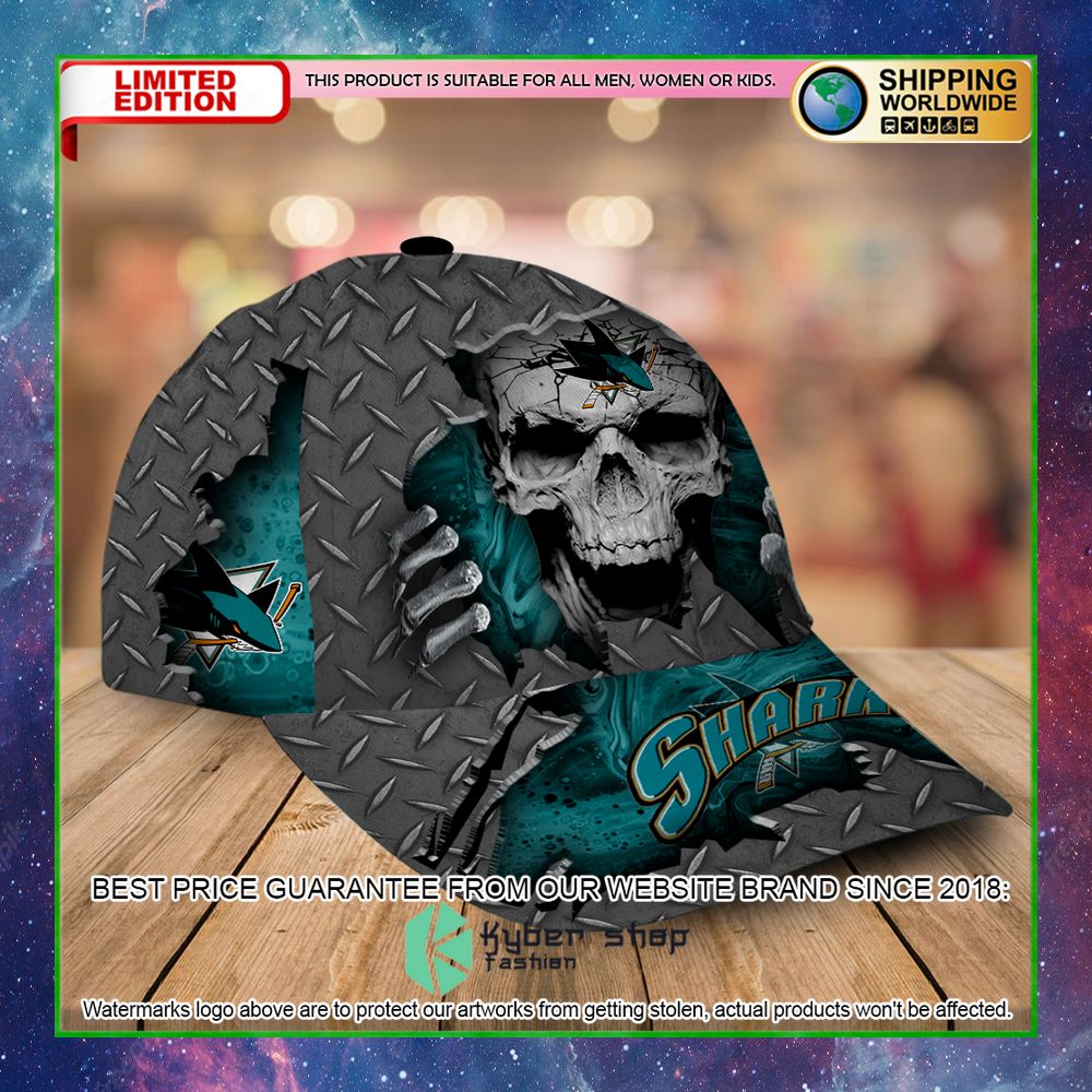 san jose sharks custom name nhl skull cap limited edition gla9b