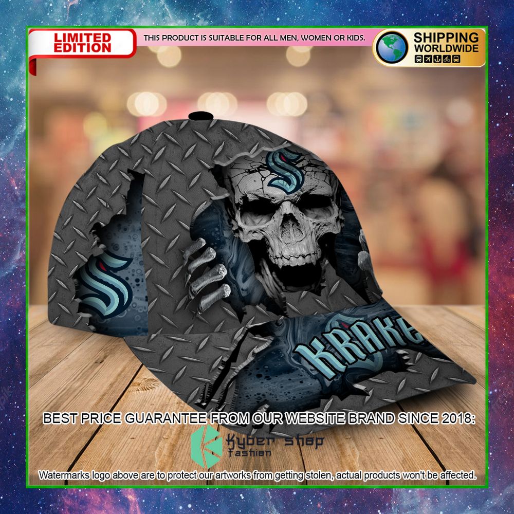 seattle kraken custom name nhl skull cap limited edition rw1nc
