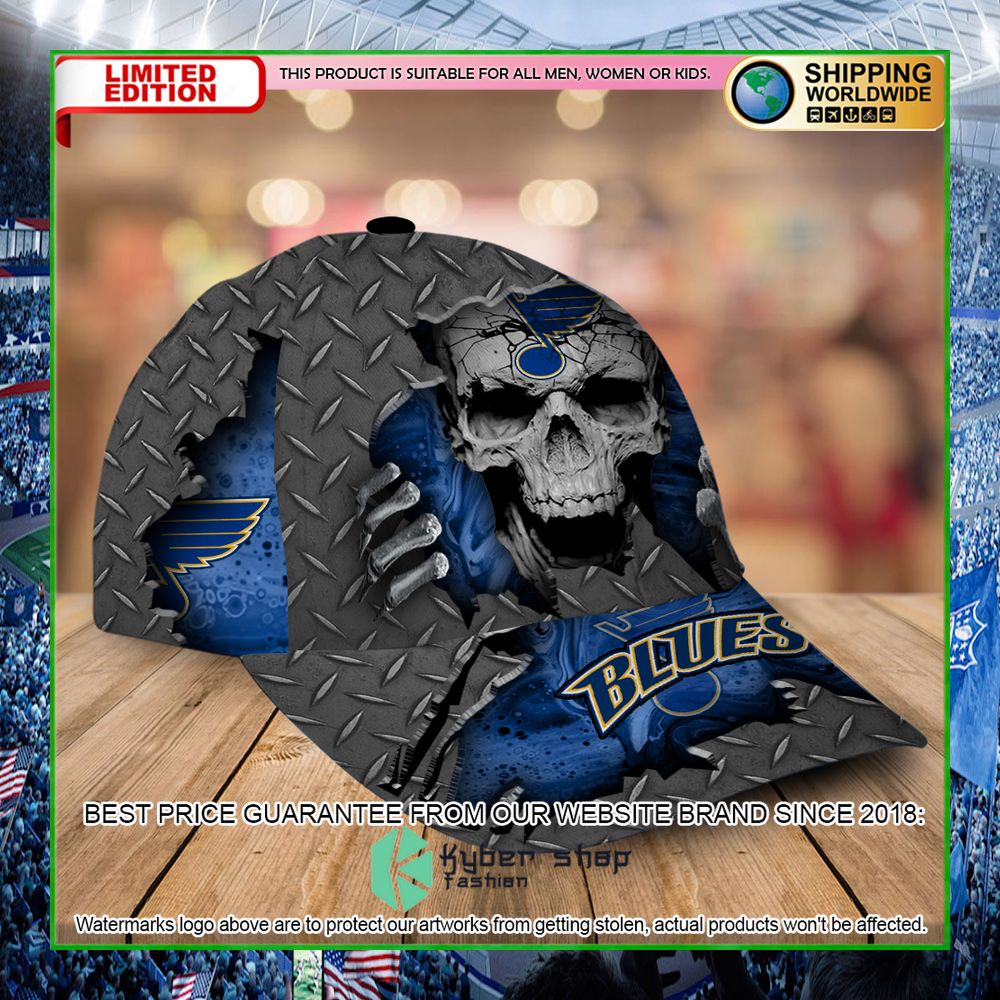 st louis blues custom name nhl skull cap limited edition