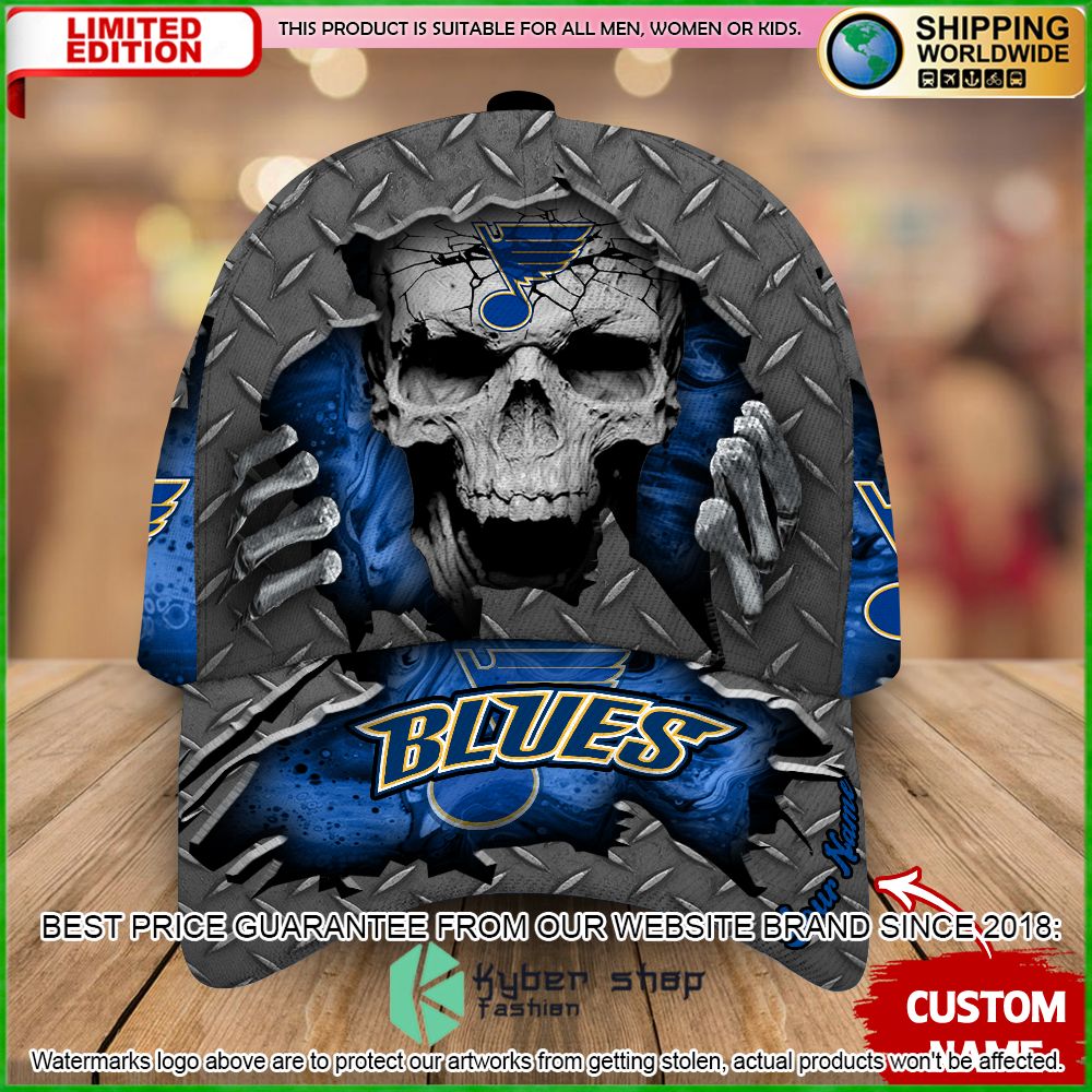 st louis blues custom name nhl skull cap limited edition sqq8l
