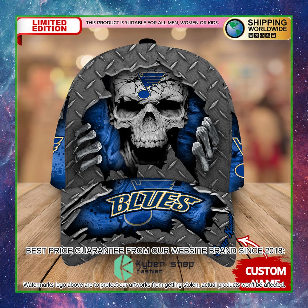 st louis blues custom name nhl skull cap limited edition tkb1k