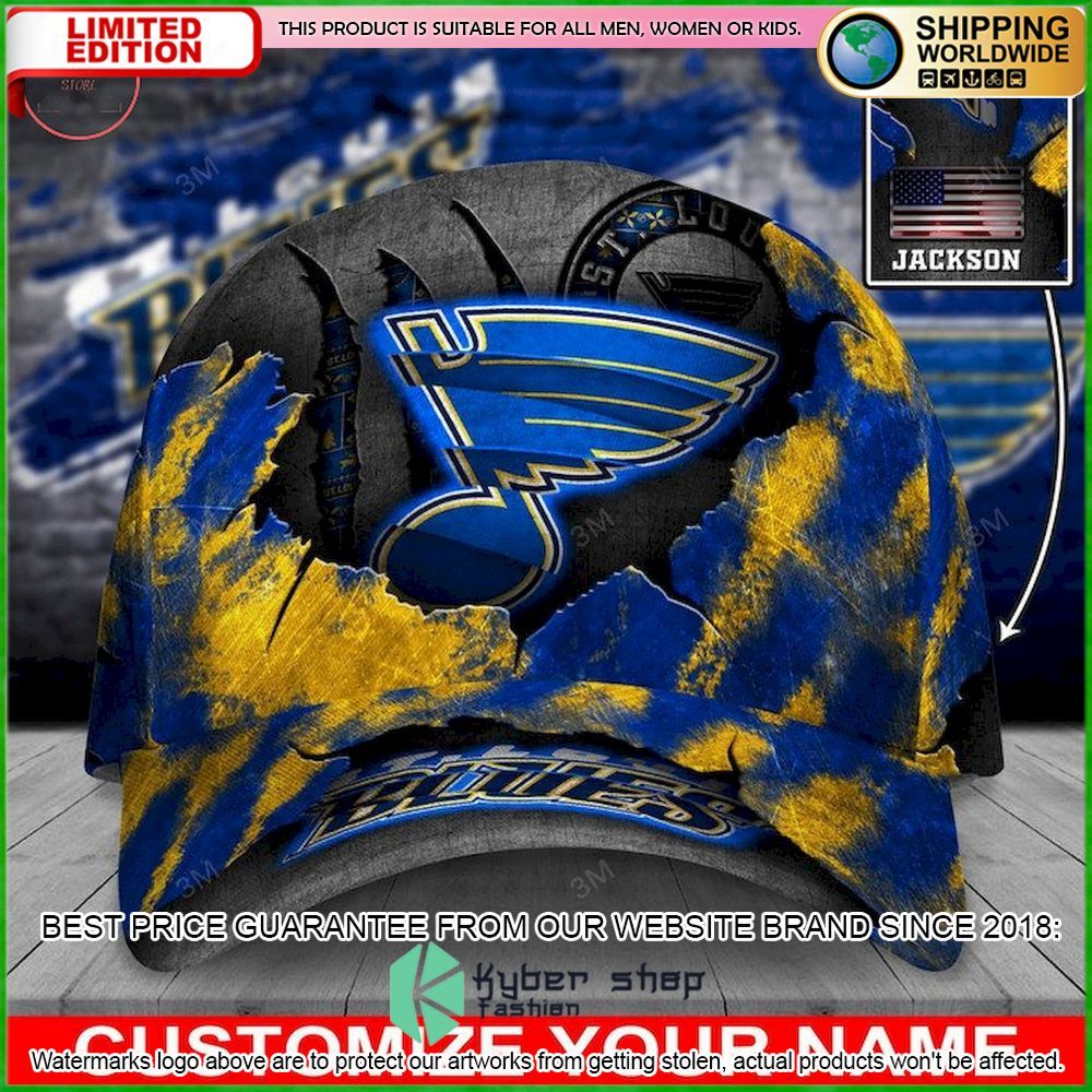 st louis blues skull nhl custom name cap limited edition 8znjz